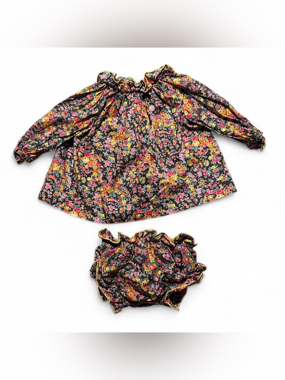 Casilda y Jimena multi-color floral girls top and bloomers